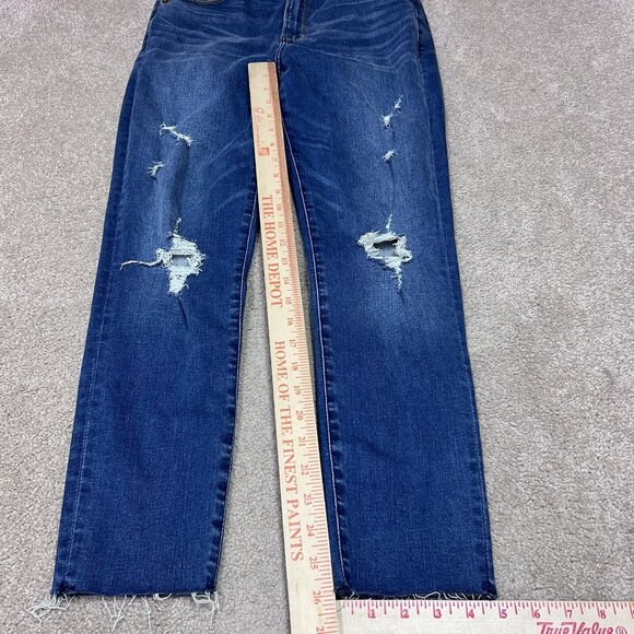 Abercrombie & Fitch Ultra High Rise Super Skinny Jeans Blue Distressed 12S NWT - Picture 3 of 13